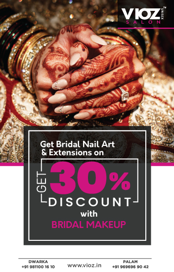 Get Bridal Nail Art & Extensions on 30% off With Bridal Makeup